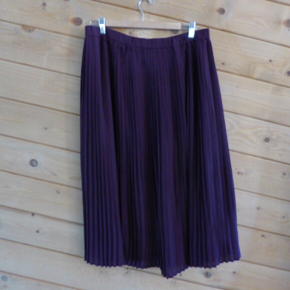 Eileen Fisher Purple Waistband Pull On Midi Long Micro Pleated Skirt NWT NEW 10 - Picture 9 of 15